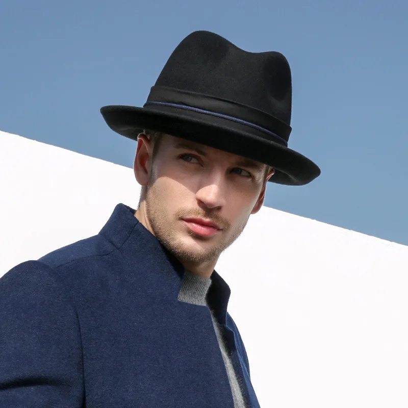 

Gentleman Cap Spring Homburg Male Topi Ms Stage English Sir All-sheep Cloth Hat Fashion Elegant Art Wind Caps