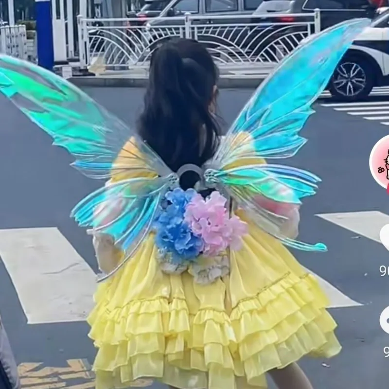 

Girl's Back Moving Butterfly Wings Back Decoration Children's Electric TikTok Luminous Toy Elf FARCENT
