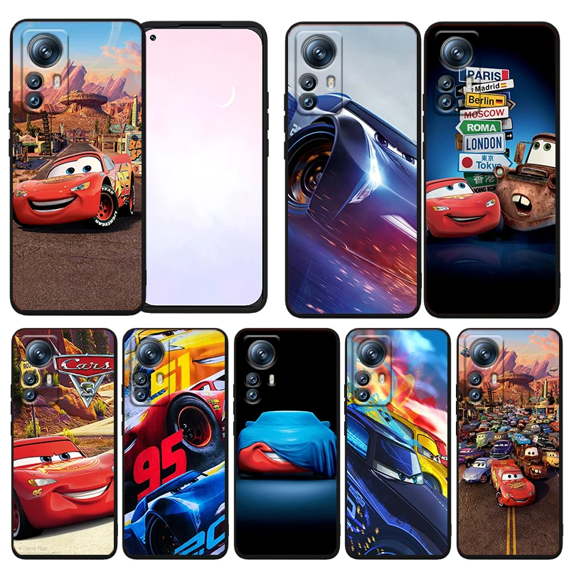 

Cars Lightning McQueen Disney Phone Case For Xiaomi Mi 12T 12S 12X 12 11 11T 11i 10T 10 9 Pro Lite Ultra 5G Silicone Black Cover