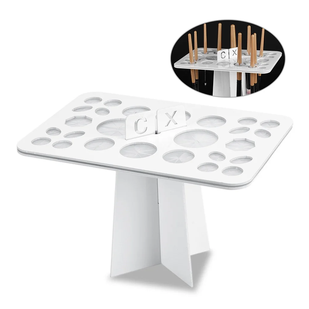 

Brush Makeup Rack Holder Dryingorganizer Stand Display Storage Nail Tree Beauty Holes Airbrushes Towerfolding Shelf Acrylic Pen
