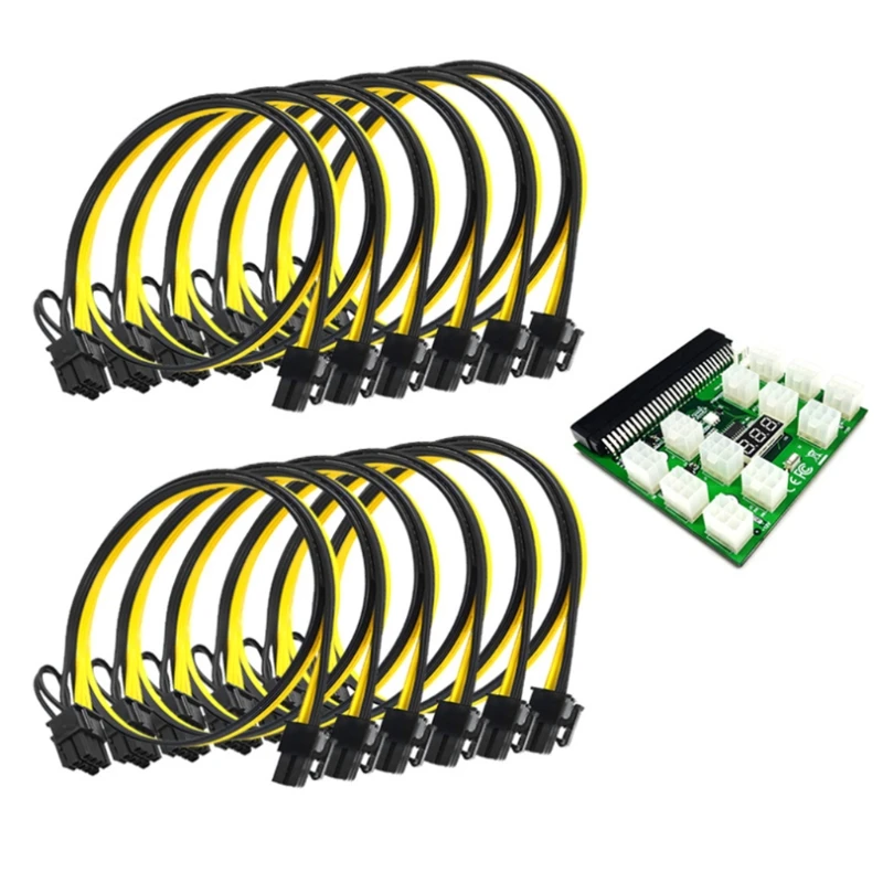 

Conversion12pcs 6Pin to 8Pin 18AWG Power Cable Power Module Breakout Board Fast Reach