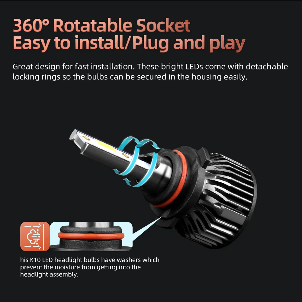 100 Вт HIR2 9012 Φ 2011 лм лампа для автомобильных фар лампы автомобиля с вентилятором