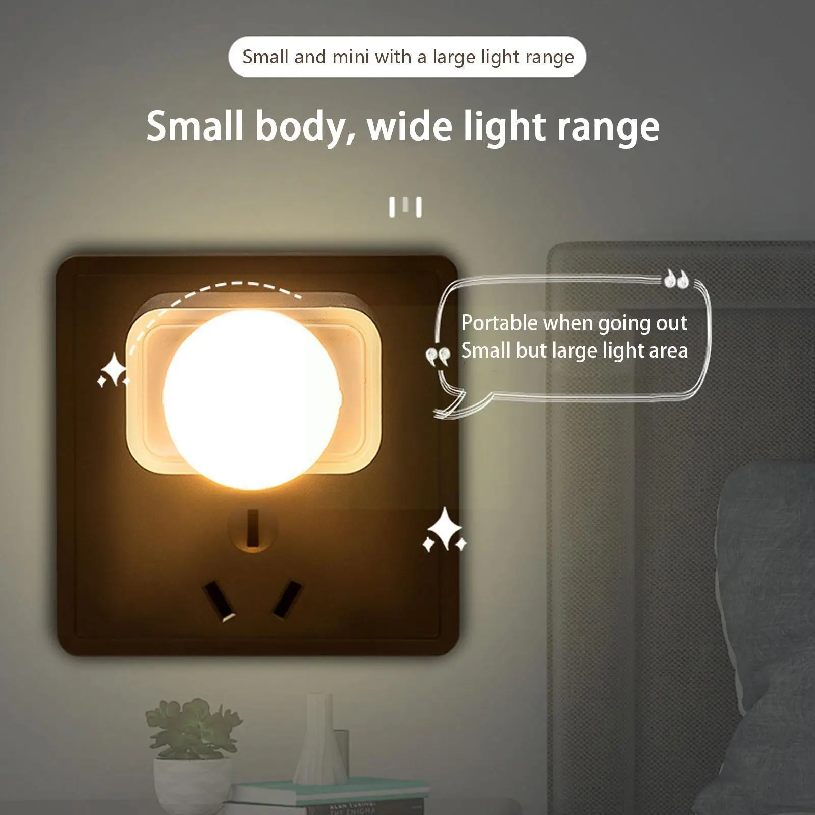 

LED Small Round Light USB Night Light Plug Light Portable Tool Night Light Home Power Outdoor Lighting Mobile Light L8X7
