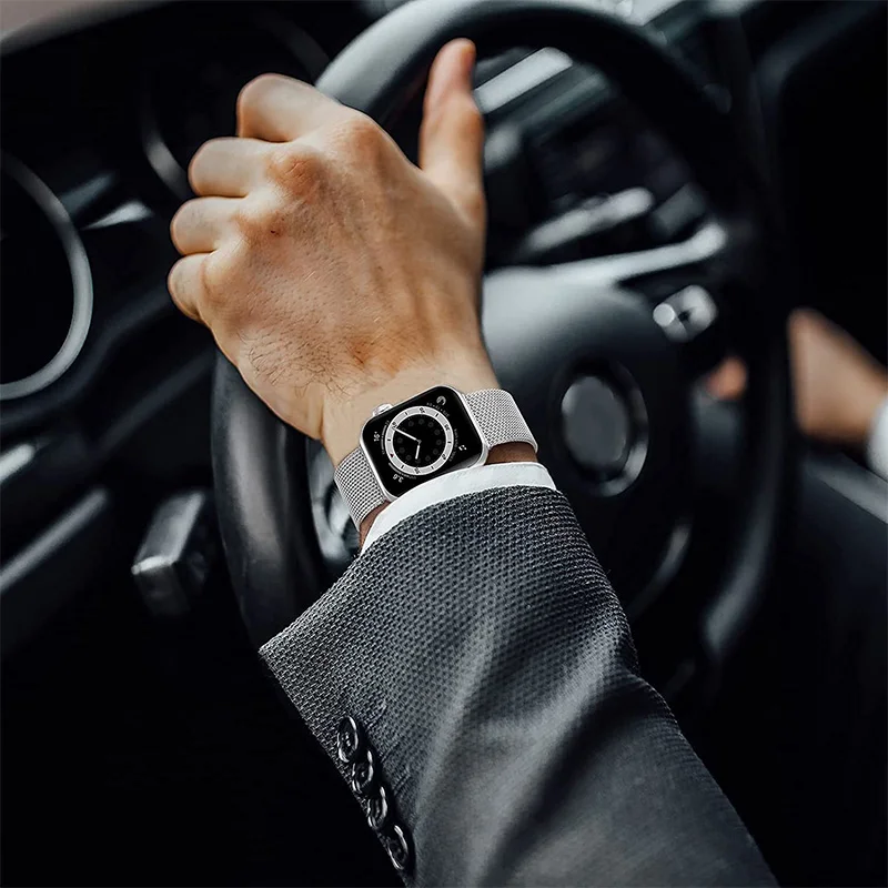 Ремешок «Миланская петля» из нержавеющей стали для Apple Watch, магнитный браслет для iwatch Series 7 se 6 5 4, 41 мм 45 мм 44 мм 40 мм 42 мм 38 мм (art.: 3920bd8e80f1d) - 3920bd8e80f1d