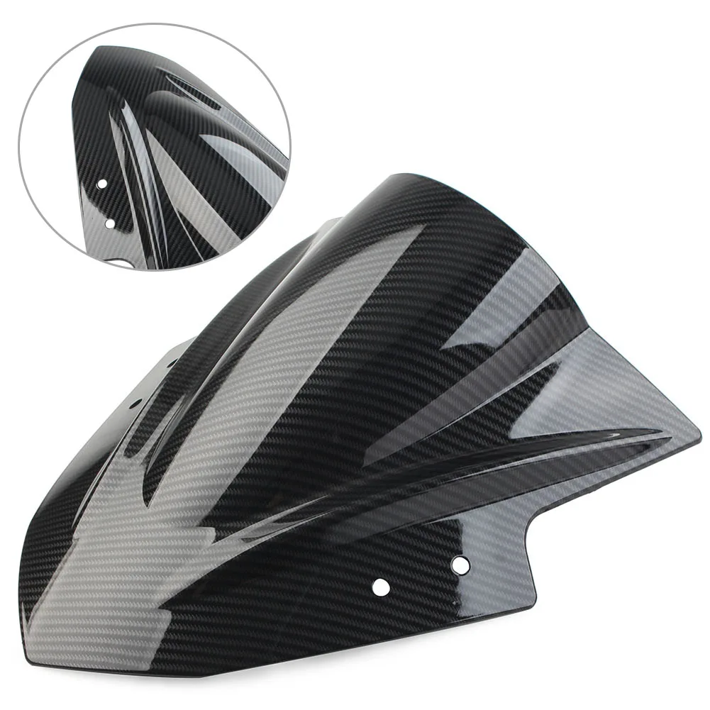 

Carbon Fiber Motorcycle Windshield Double Bubble Wind Shield Screen For Kawasaki EX300 Ninja 300 250 2013 2014 2015 2016 2017