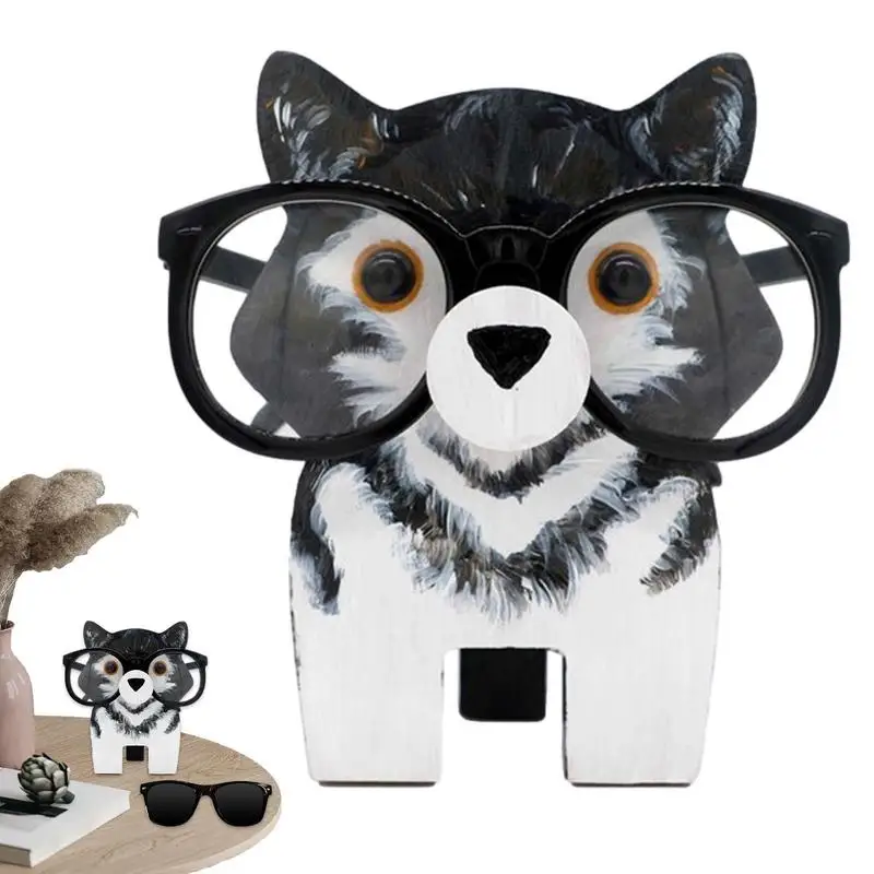 

Подставка-держатель для очков в виде животных, милый деревянный органайзер для очков для домашних животных, украшение, витрина для очков и с...