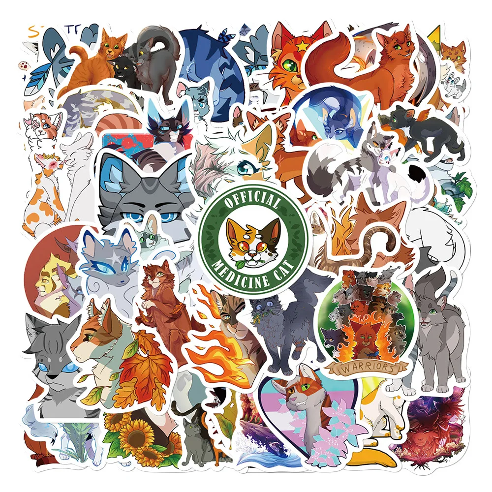 

Cartoon Anime Warriors Cats Stickers for Car Suitcase Guitar Laptop Phone Notebook DIY Decor Waterproof Sticker Toys Kids Gifts