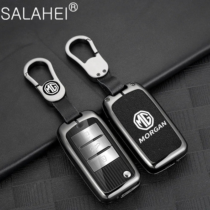 

Zinc Alloy Leather Car Key Case Cover Key Bag Shell Fob For MG GS GT ZS EV EZS HS EHS MG3 MG5 MG6 MG7 2020 Protector Accessories