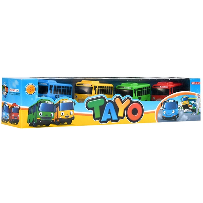 

4Pcs Little Bus Mini Plastic Pull Back Blue Red Yellow Green Bus Car Model for Children's Gift