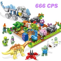 666pcs plant boy toys blocks mechanical dinosaur park wars friends assembled building block set children diy birthday gift toy