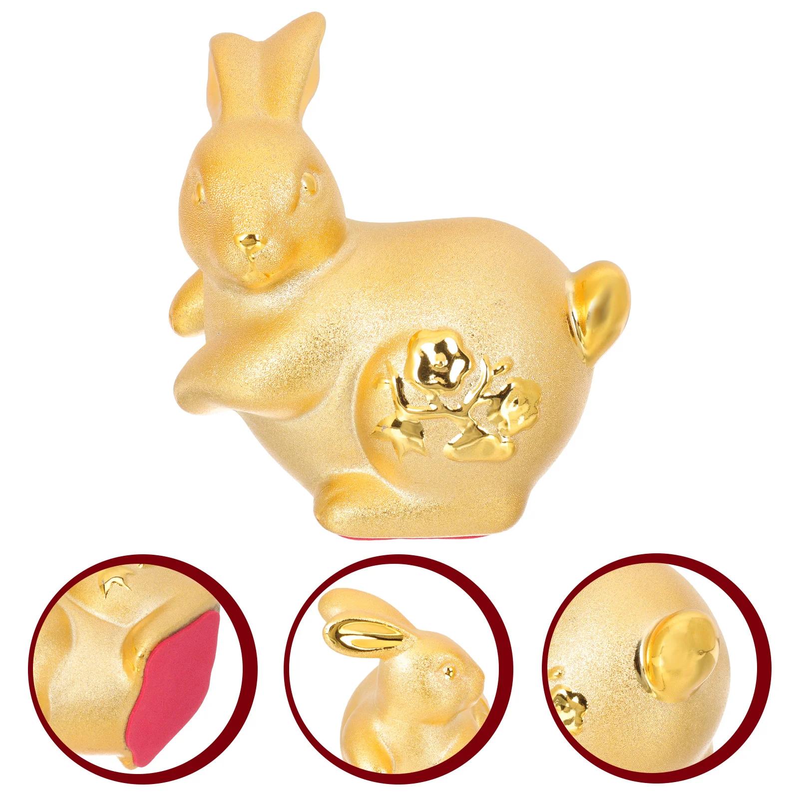 

Rabbit Chinese Statue Bank Zodiac Year Figurine Piggy Animal Bunnynew Figurines Decor Figuresof Lucky The Ornament Fortune