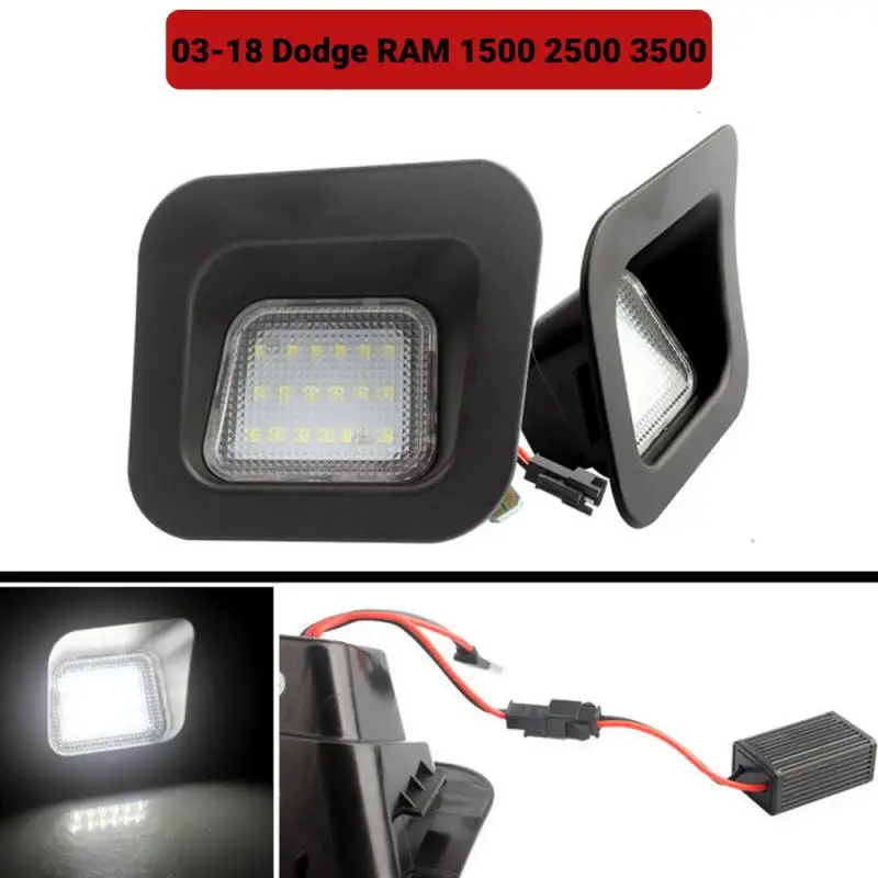 

2Pcs Car License Plate LED Light For 2003-2018 Dodge RAM 1500 2500 3500 6000K License Plate Lamp For Dodge RAM Car Accessories