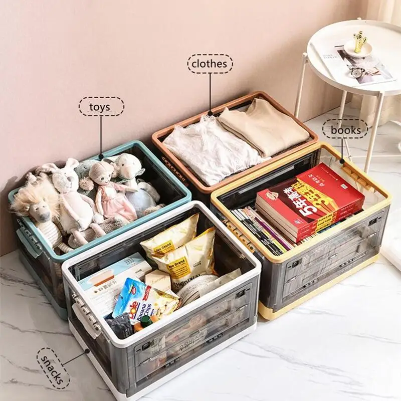 Купить Складная коробка для хранения с крышкой, многофункциональный пластиковый органайзер, шкаф-органайзер, контейнер для игрушек, книг, нот, авт...