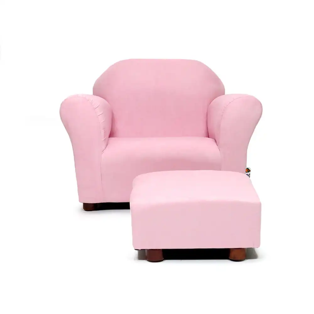 

Keet Roundy Children's Chair Microsuede Pink with ottoman