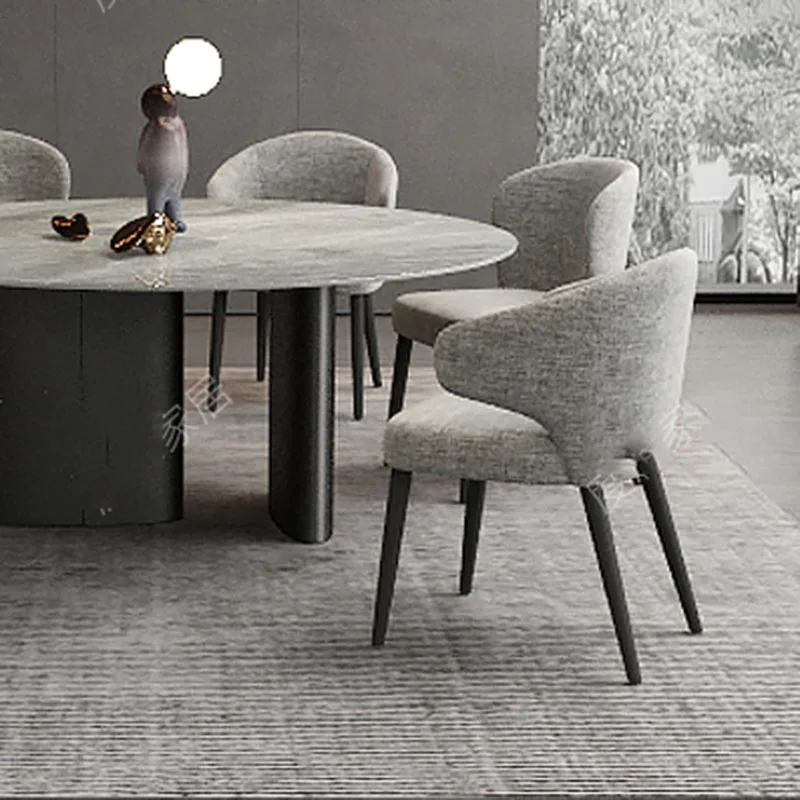 Дешевый обеденный стул с низкой спинкой черные ножки мягкий для спальни