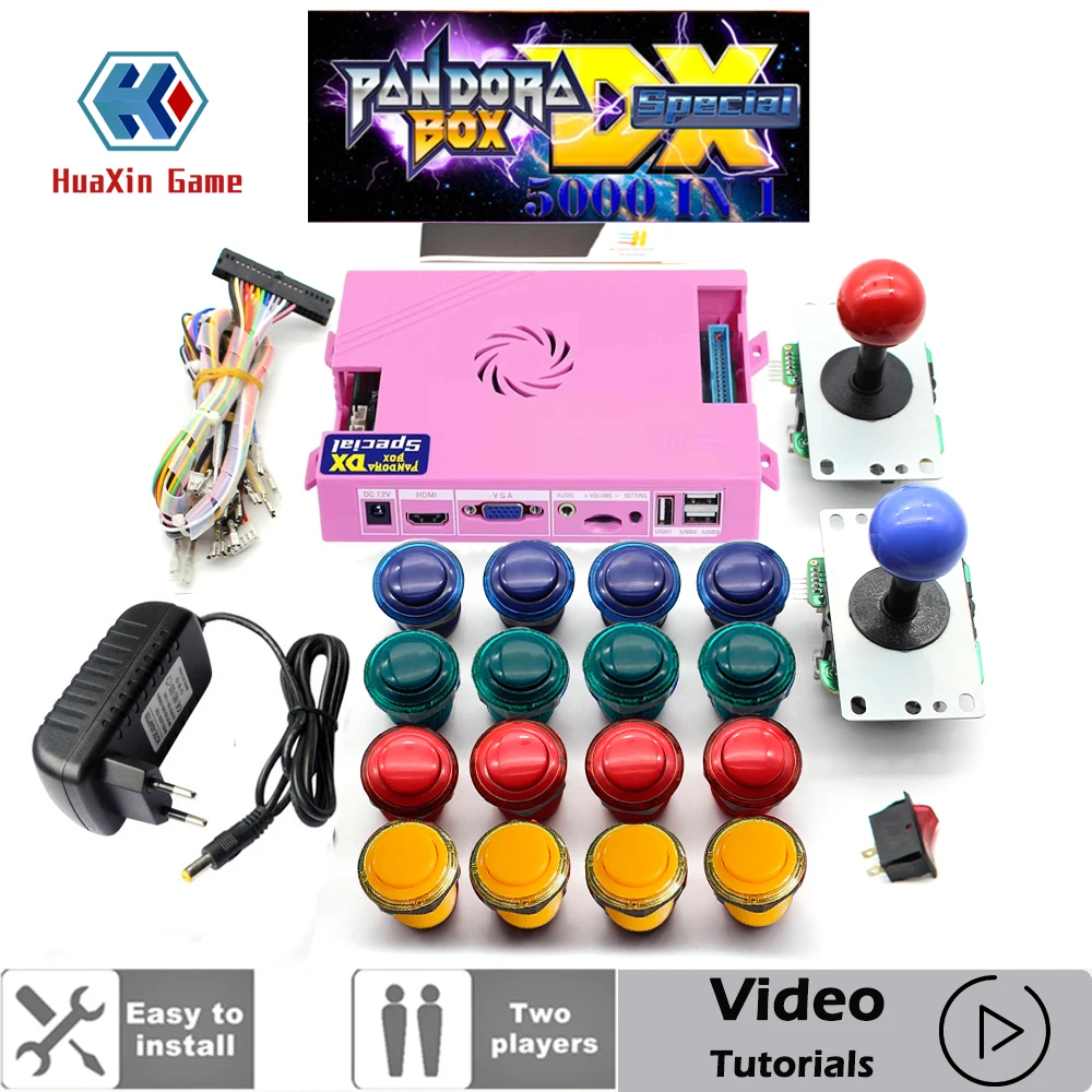Original Pandora Box DX Special 5000 Games DIY Arcade Kit Push Buttons Joysticks Arcade Machine Bundle Home Cabinet with manual