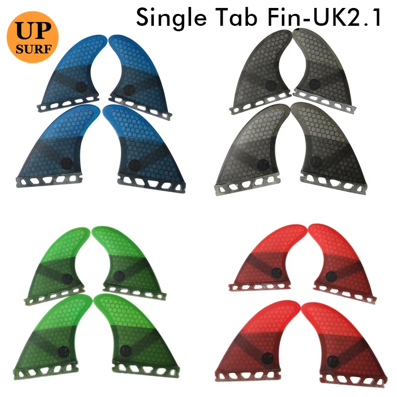 Surf Board Single Tabs Fins Fiberglass Honeycomb UK2.1 Quad Fin Set Surfboard Fin High Quality Swimming Accessories