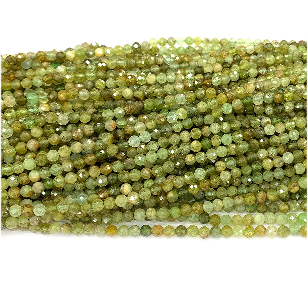 

07663 Veemake Tsavorite граненые круглые желтые зеленые гранаты драгоценные камни маленькие бусины для изготовления ювелирных изделий натуральный к...