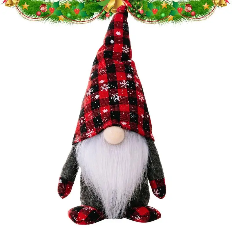 

Рождественские украшения для гномов, Рождественская шведская томта, гном, плюшевые гномы в клетку буйвола, остроконечная шляпа, искусствен...