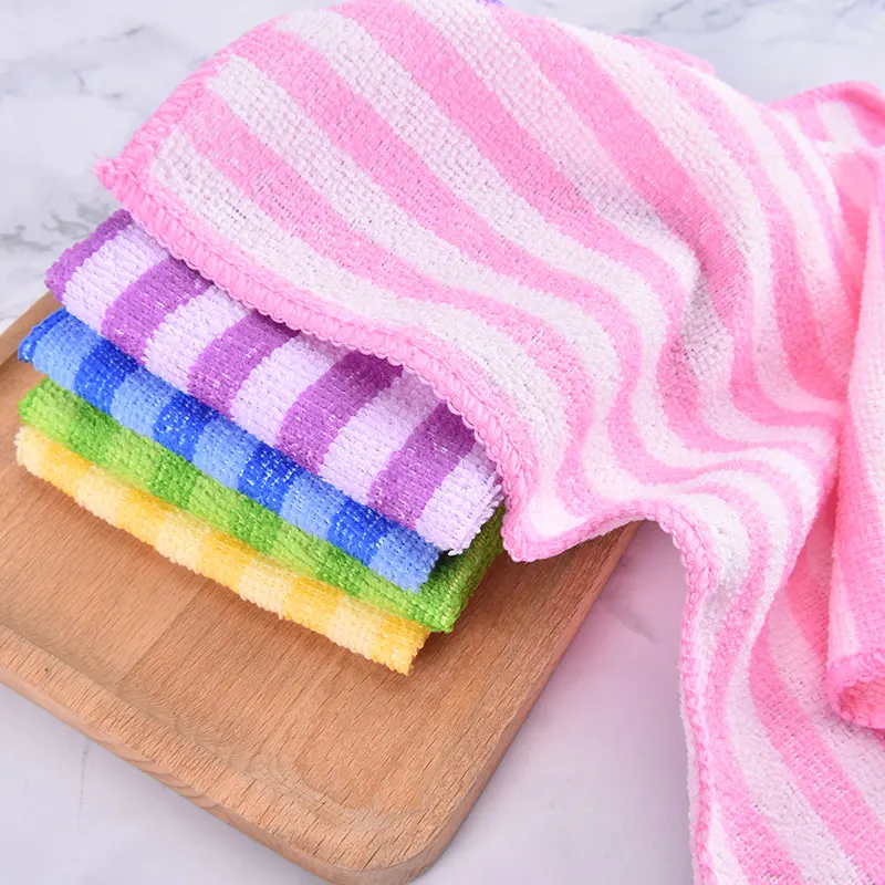 

5pcs Washing Dishes Rags Napkin Double Rag For Cleaning Cloth For Glass For Kitchen Towel Washing Cloth Wipes Cotton Towels