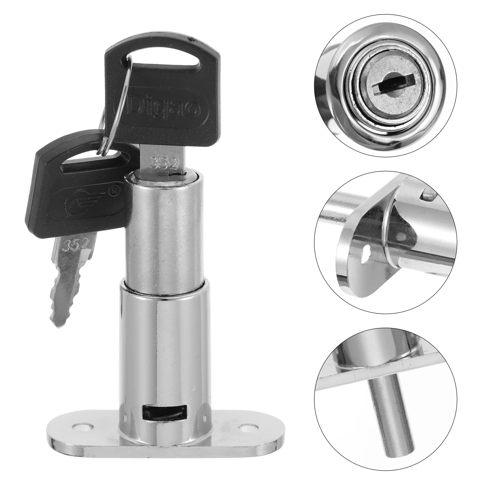 

Lock Plunger Door Drawer Furniture Sliding Push Alloy Wardrobe Zinc Locks Cabinet Desk Locker Tablefastener Doors Drawers Key