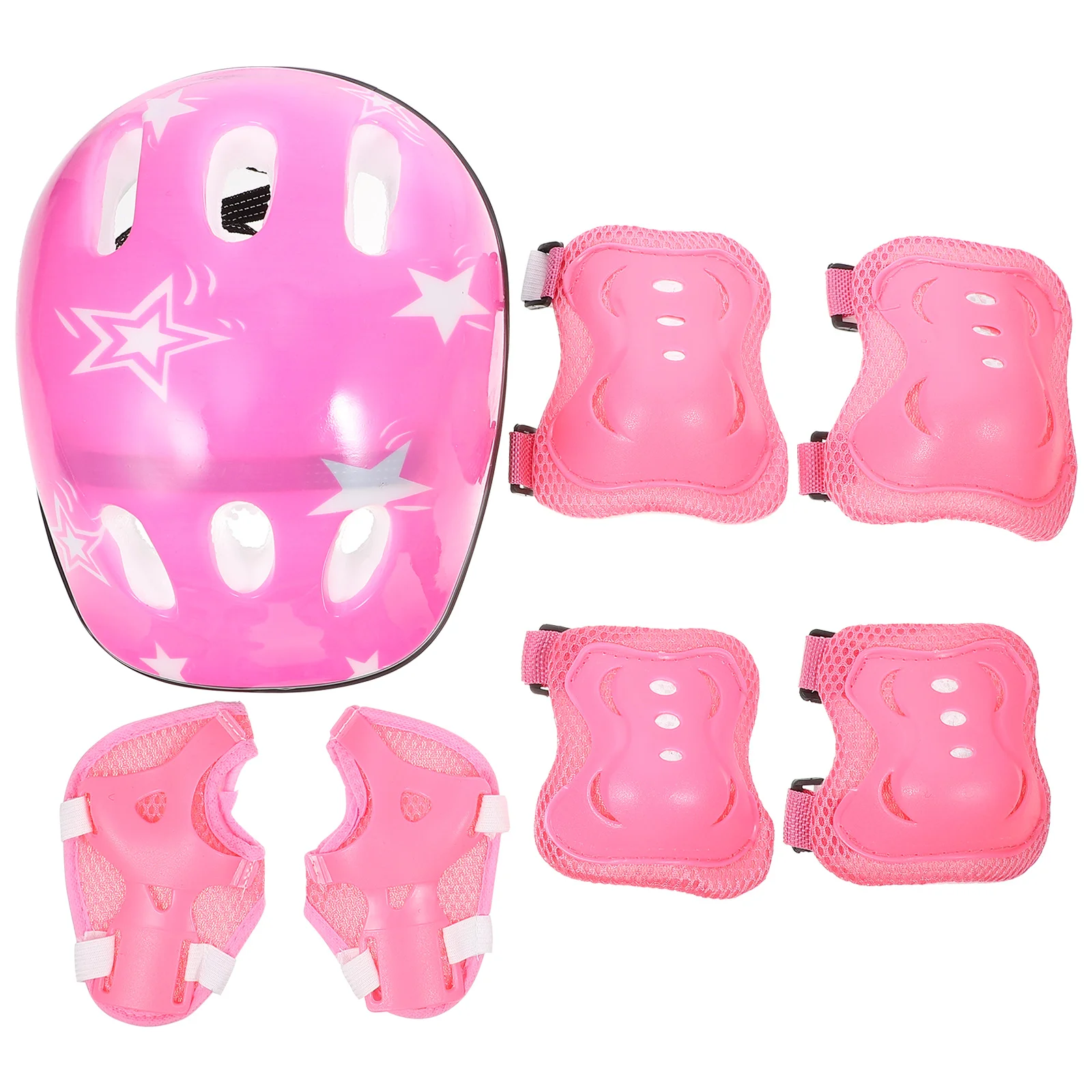 

7pcs in 1 Set Pink Adjustable Skating Kits Outdoor Protector Skateboard Gear Knee Pad Elbow Pads Balance Car Protective