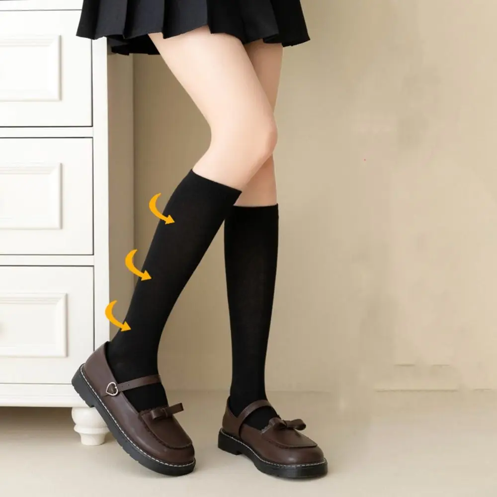 

Белые женские чулки в стиле Харадзюку, хлопковые носки средней длины Jk Lolita Girls, впитывающие пот однотонные аналогичные