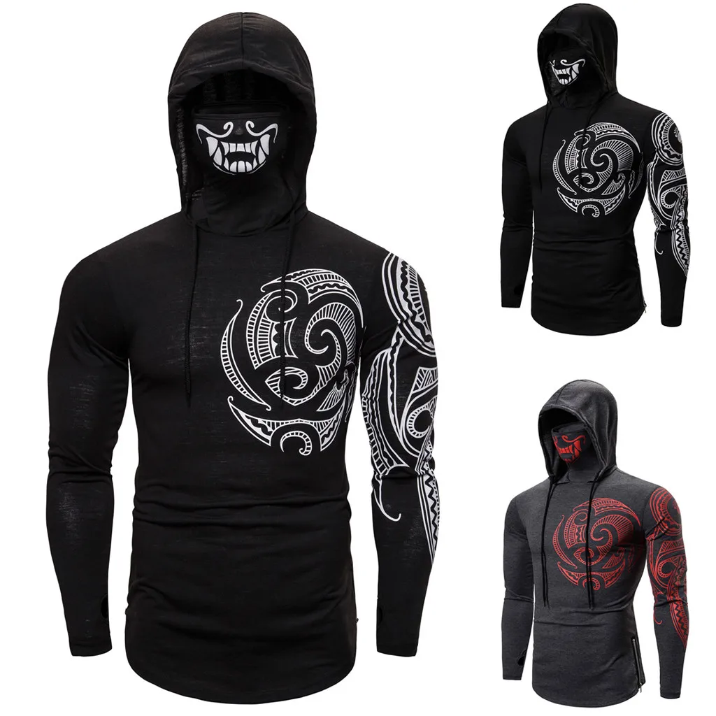 

2022 New t-shirts wolfs Fashion Mens Print Pullover Long Sleeve Hooded Sweatshirt Tops Blouse