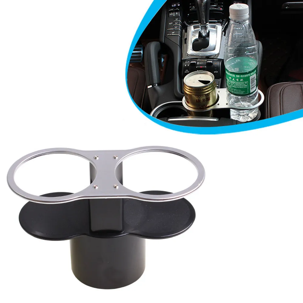 Double Hole Car Cup Holder Metal Mount Holder Stand Universal Bottle Drinking Holder Automotive Car Interior Accessories