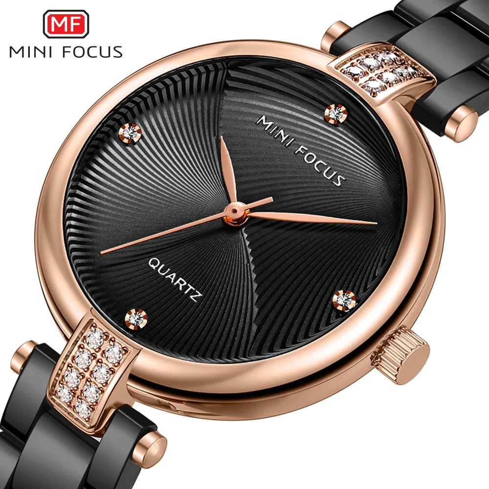 

\MINI FOCUS Luxury Watches for Ladies Diamond Top Fashion Women Wristwatches Steel Strap Waterproof Dress Clocks relógio feminin