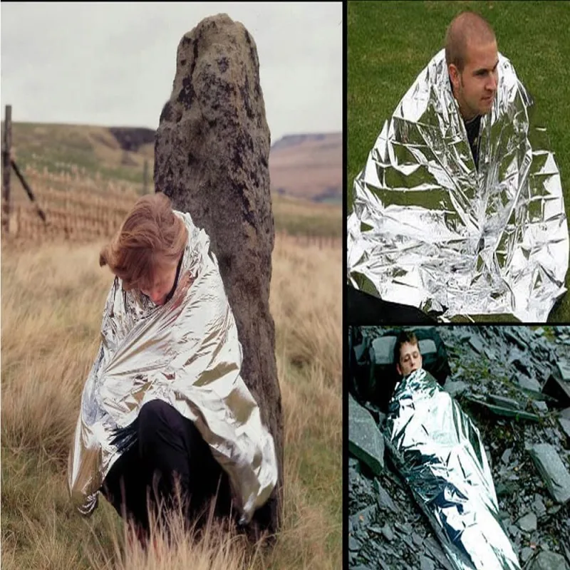 Туристическое и экстренное защитное одеяло из алюминиевой фольги - купить по