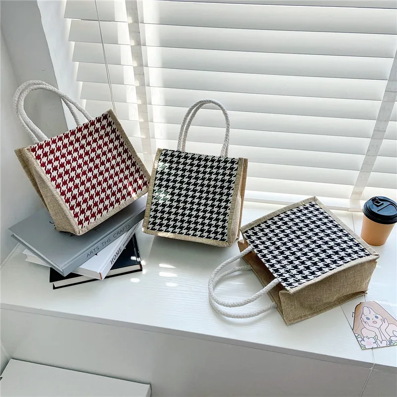 

Japanese canvas handbag 2022 new trend Korean version Joker printed lunch handbag girl work small cloth bag handbags