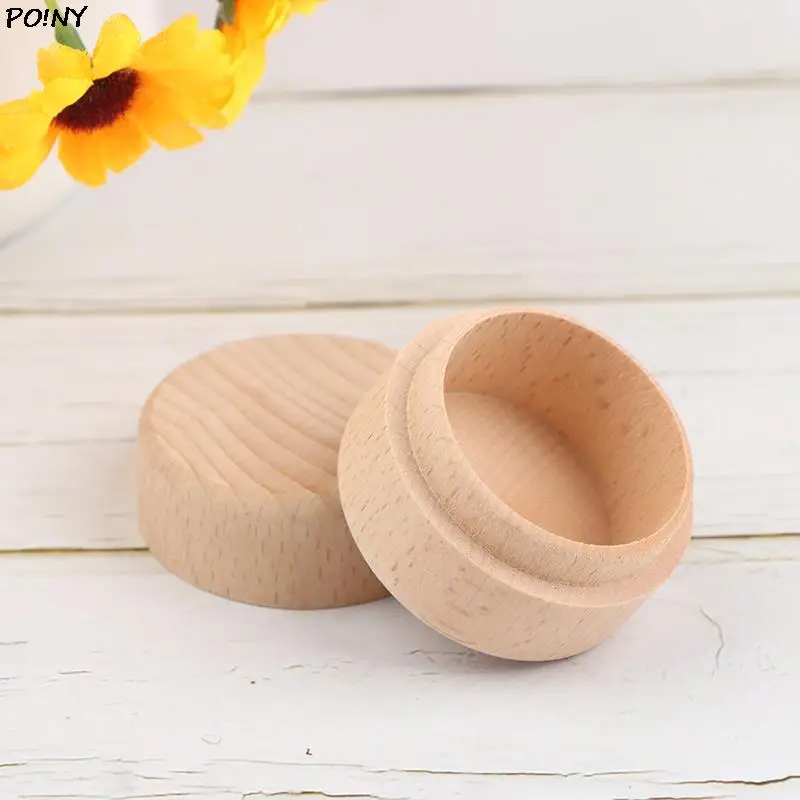 

Small Round Wooden Storage Box Handmade Jewelry Organizer Soap Crafts Case Vintage Decorative Natural Craft Jewelry Box