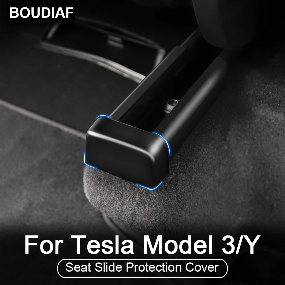 For Tesla Model 3 2021 Y Rear Seat Slide Rail Plug Protection Rail Anti-kick Rubber Plug Rear Seat Car Interior Accessories