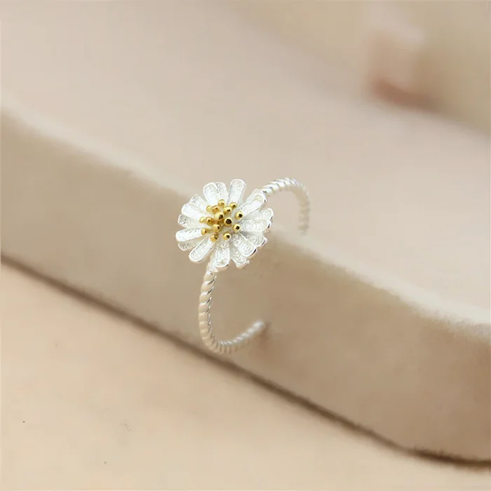 

New Small Daisy Ring Female Ring Simple Open Ring Trend Fashion Small Fresh Tail Ring Gift Jewelry Accessories