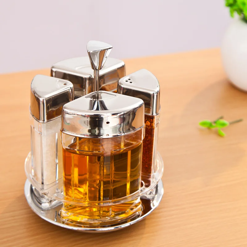 

Spice Bottle Seasoning Box Set Salt Shaker Kitchen Utensils Set Combination Household Rotating Seasoning Jar Spice Tools Box