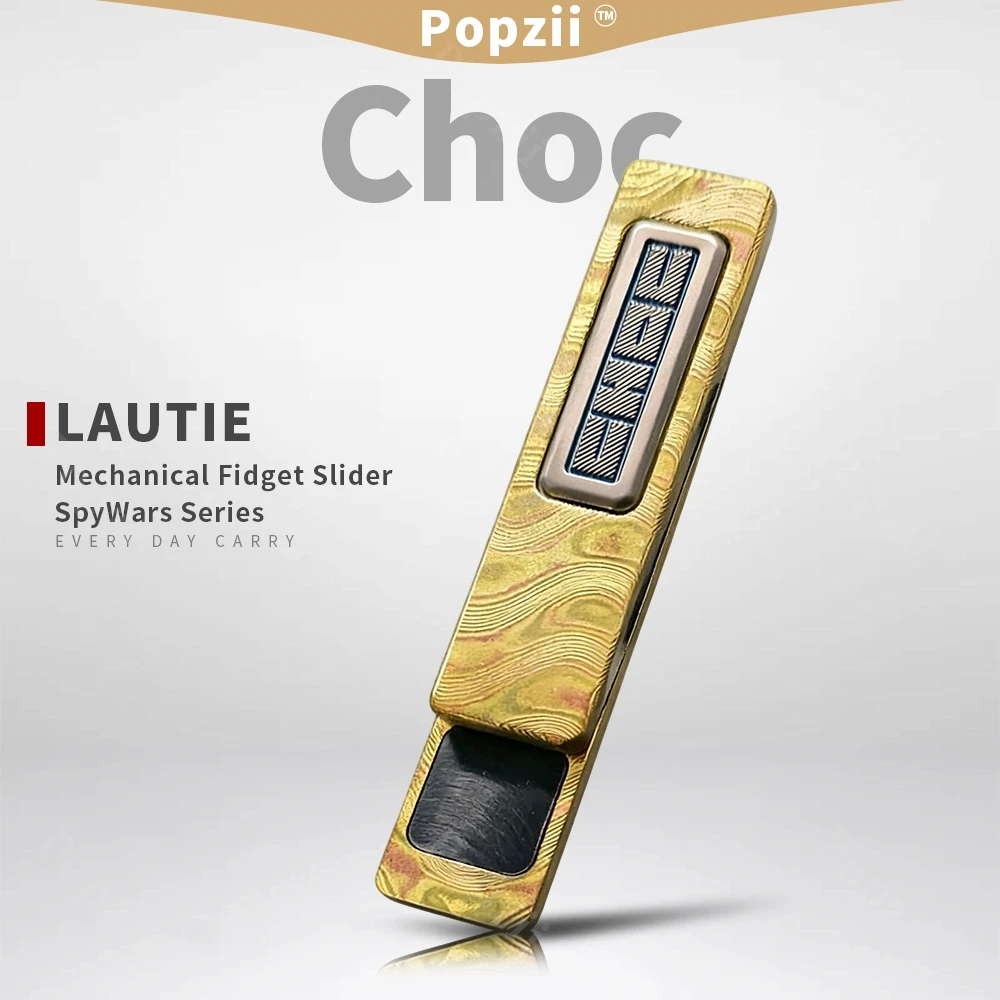 Фото Металлический механический слайдер LAUTIE Choc EDC Mokume Up And Down Shell DIY: антистрессовая игрушка для снятия напряжения №1