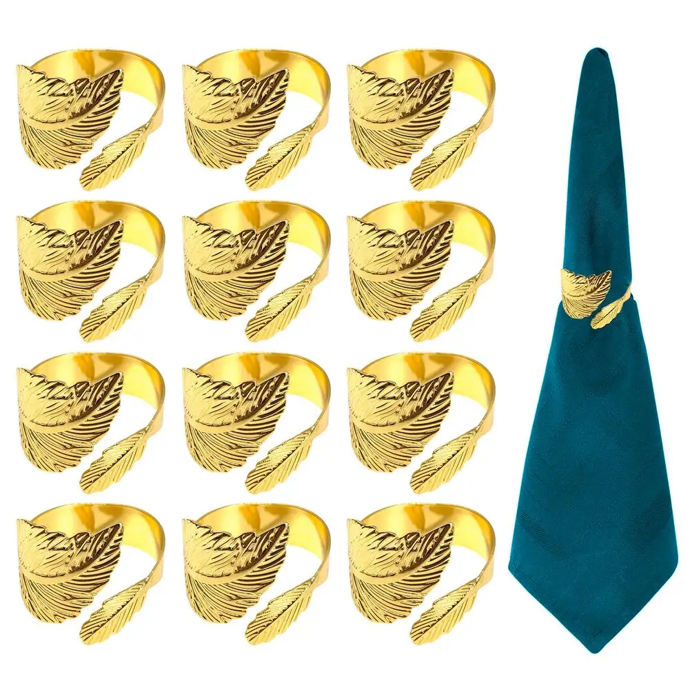 Кольца для салфеток в форме листа, 12 шт.