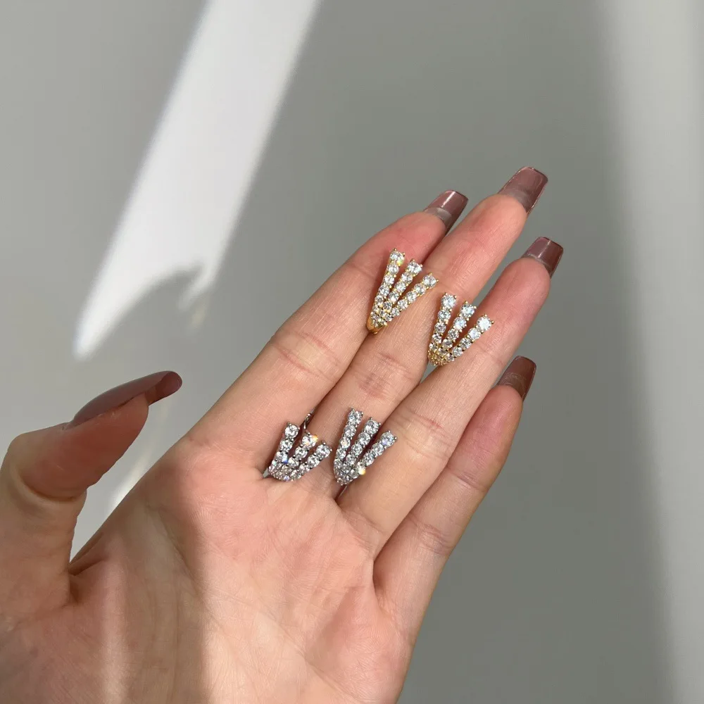 XUYUANFEN Свадебный новый гвоздь из чистого серебра S925 Женский с тремя крапанами