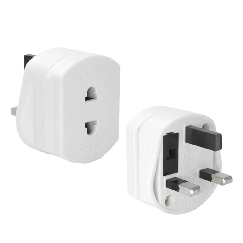 

[10 Pack]Heavy Duty UK 1A Electric Shaver Razor Adaptor 2 To 3 Pin Toothbrush Plug Socket Converter
