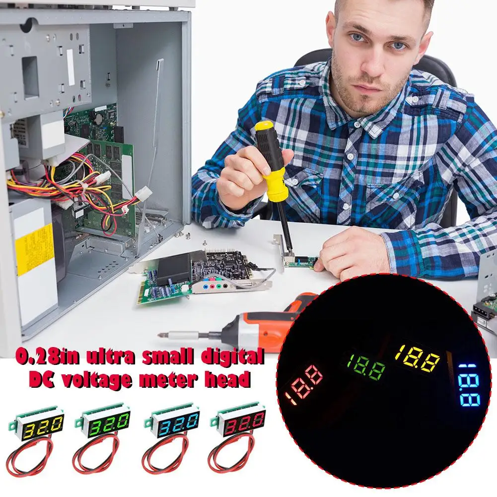 Цифровой мини-вольтметр 2 провода 5-40 в