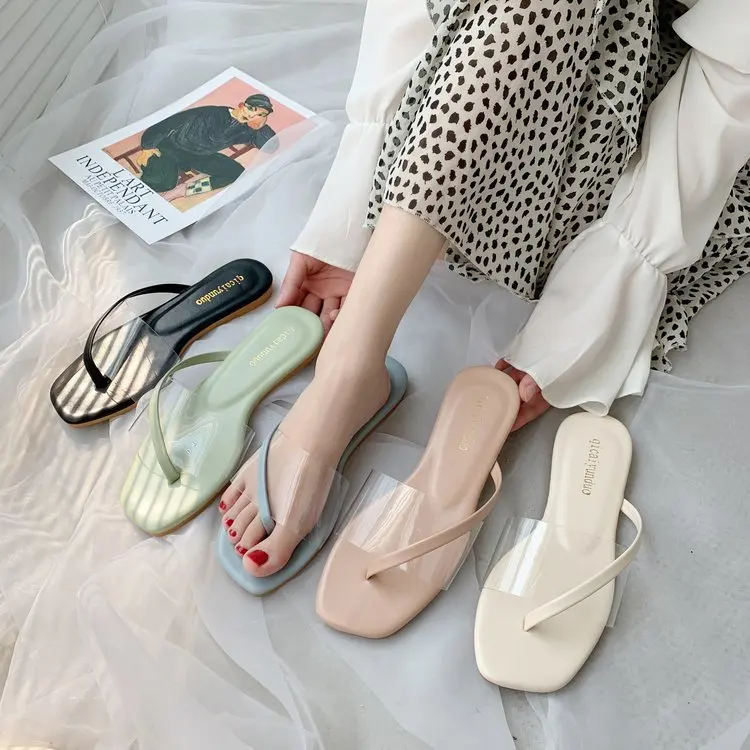 

Women's New Style Flip Flops Transparent Sandals In Summer Flat Heel Flip Flops Women's Sandals Sandels for Women Summer