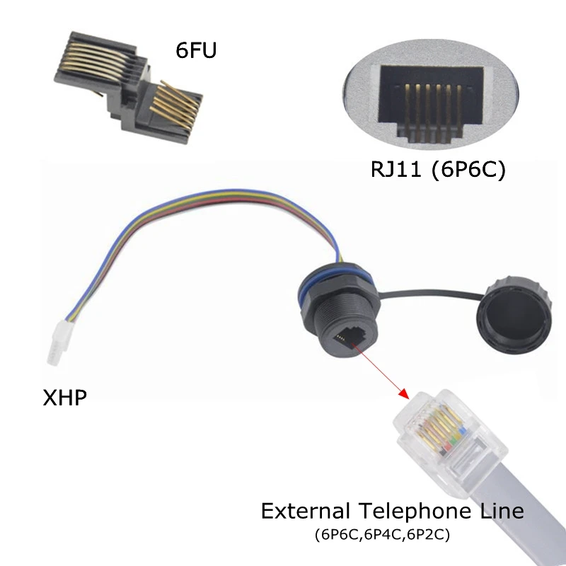 Водонепроницаемый разъем XHP 2 54 6P6C Удлинительный кабель телефонной линии