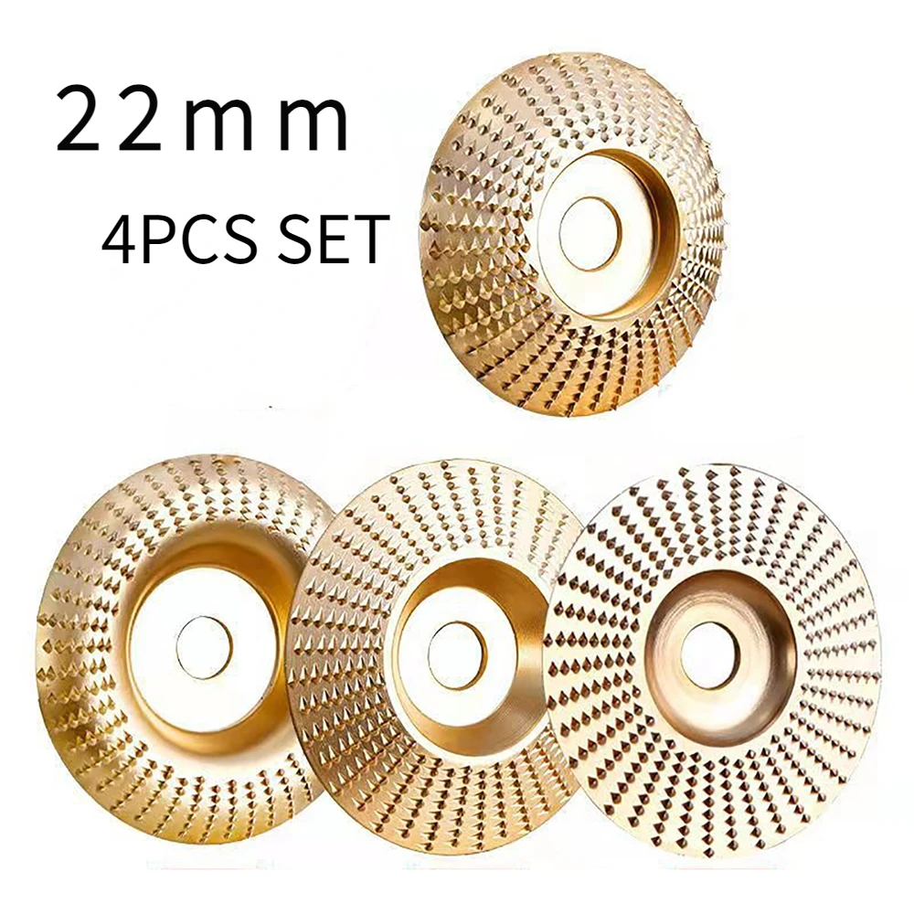 4PCS/Set Wood Grinding Polishing Wheel Rotary Disc Sanding Wood Carving Tool Abrasive Disc Tools For Angle Grinder 22mm Bore