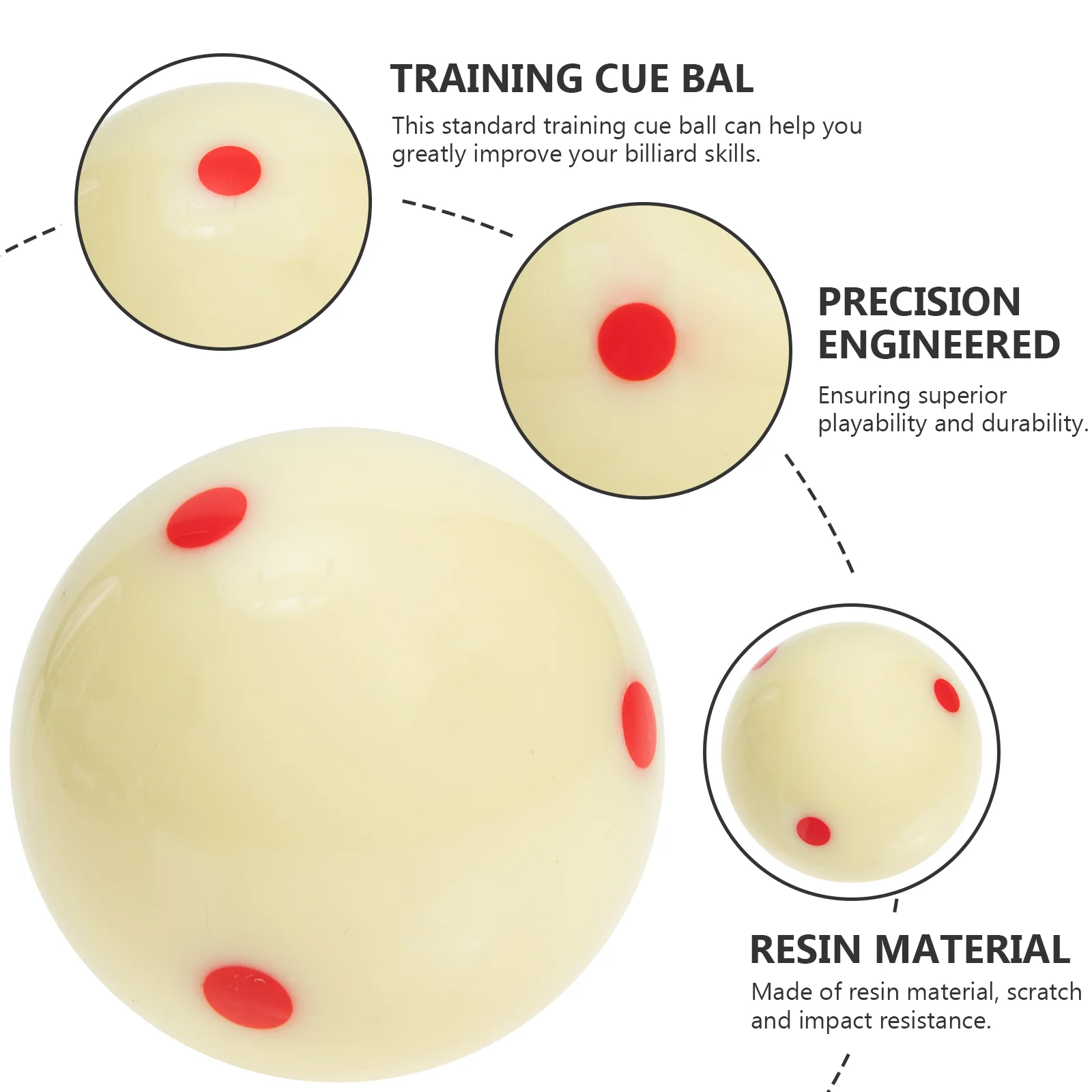 Бильярдный белый бильярдный кий с 6 точками Стандартный профессиональных