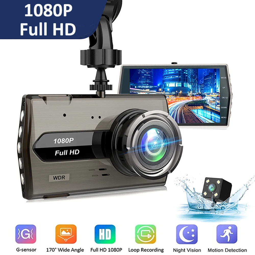 

Car DVR 4.0" Full HD 1080P Dash Cam Rear View Vehicle Camera Video Recorder Night Vision Black Box Auto Dashcam Multi-language