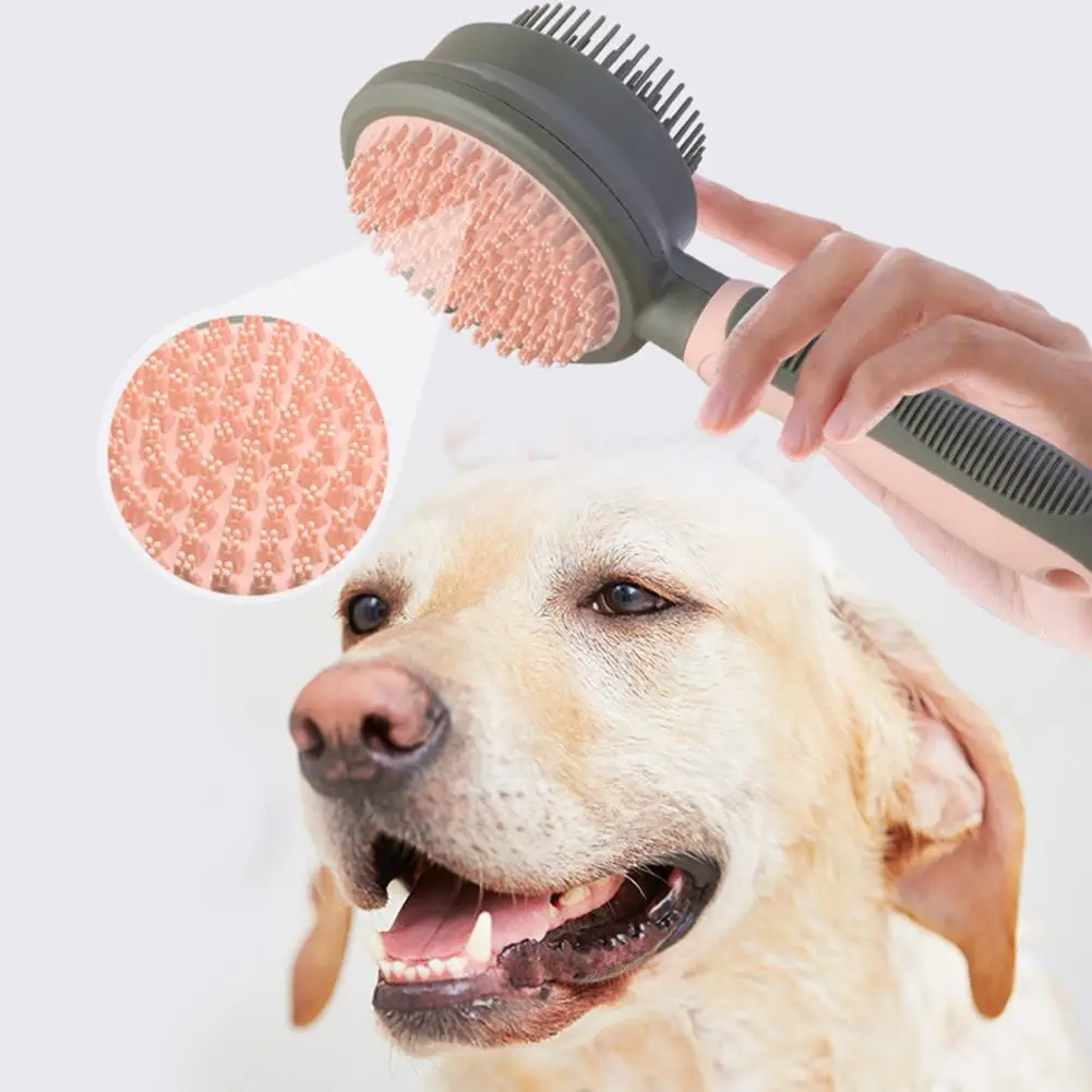 

Pet Comb Solid Easily Clean Reusable Convenient Harmless Massage Ergonomics Handle Dogs Grooming Cat Brush Self Cleaning Slicker
