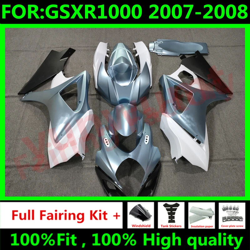 

NEW ABS Motorcycle Whole Fairing kit fit for GSXR1000 GSXR 1000 07 08 GSX-R1000 K7 2007 2008 full Fairings kits set blue white