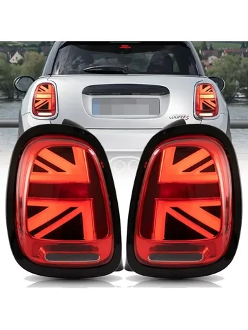 Пара светодиодных задних фонарей для Mini Cooper F55 F56 F57 2014-2019 гг. UNION JACK LCI RED Lens Задний задний фонарь с анимацией