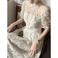 2022 chinese lace dress modern cheongsam women ao dai lace qipao chinese dress qipao party vintage elegant dress party dress